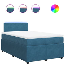 Boxspring met matras fluweel blauw 120x190 cm