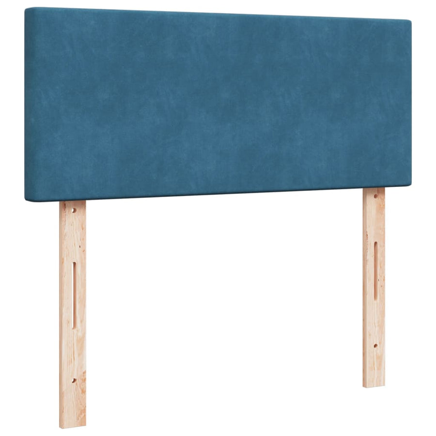 Boxspring met matras fluweel blauw 120x190 cm