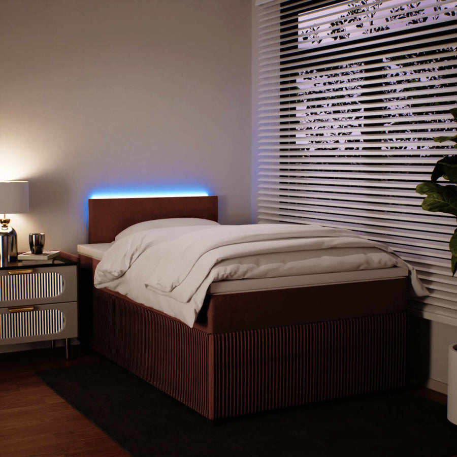 Boxspring met matras fluweel roze 120x190 cm