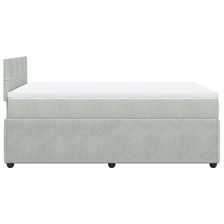 Boxspring met matras fluweel lichtgrijs 120x190 cm
