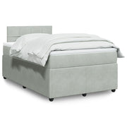 Boxspring met matras 120x190 cm lichtgrijs fluweel