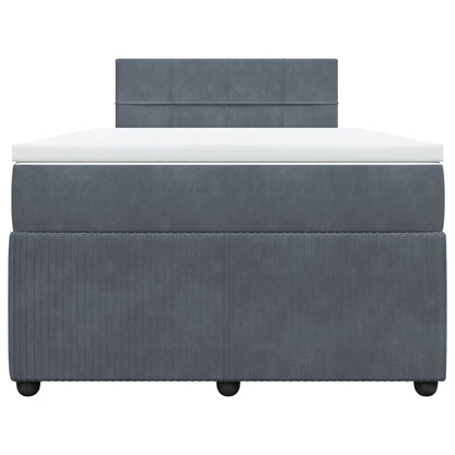 Boxspring met matras fluweel donkergrijs 120x190 cm