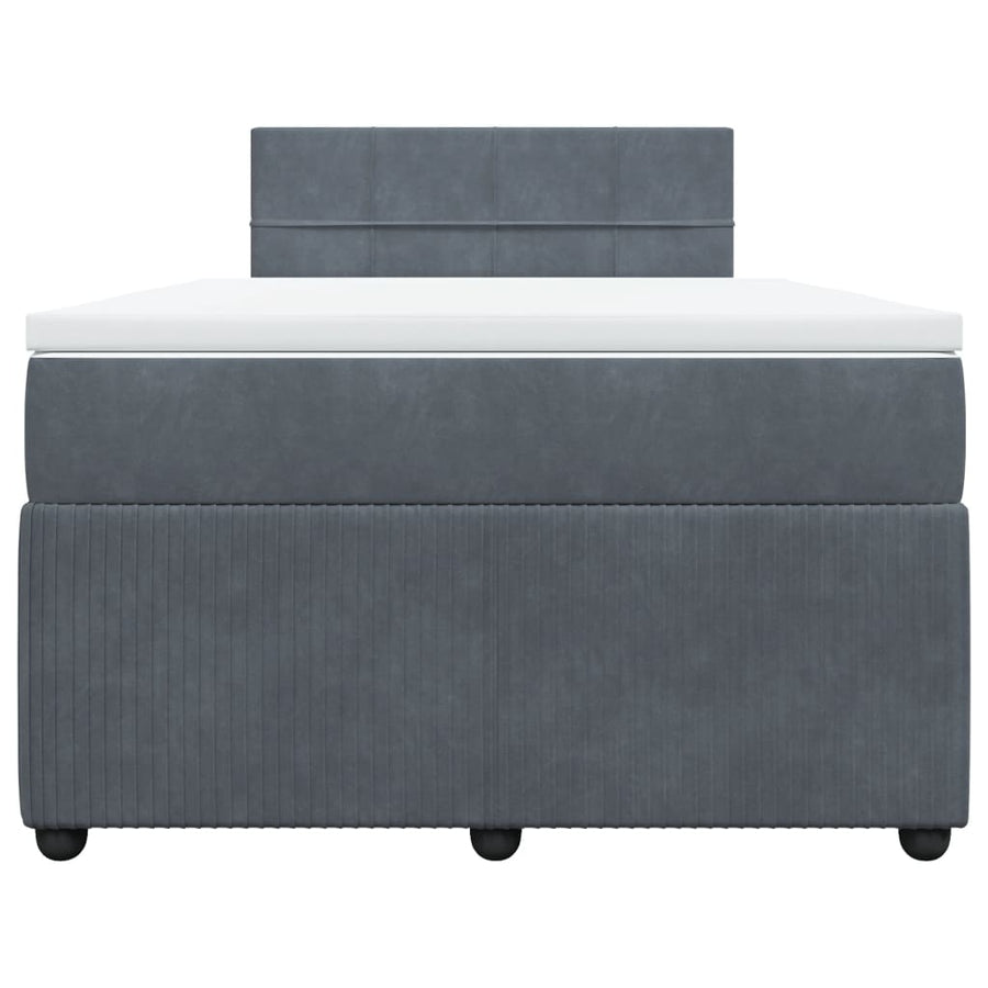 Boxspring met matras fluweel donkergrijs 120x190 cm