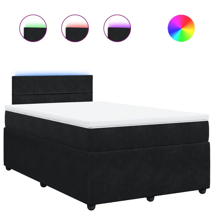 Boxspring met matras fluweel zwart 120x190 cm