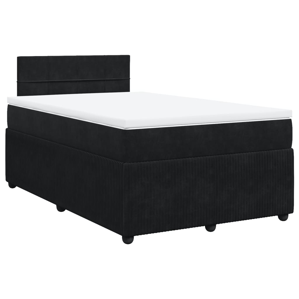 Boxspring met matras fluweel zwart 120x190 cm