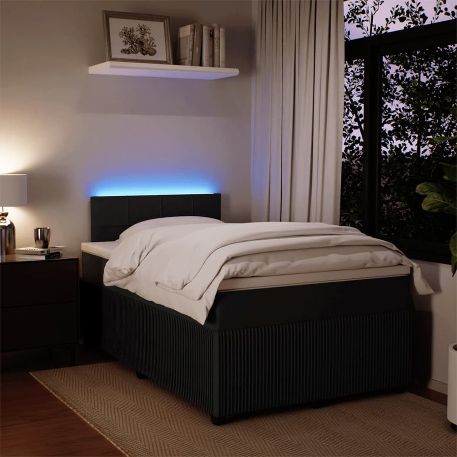 Boxspring met matras fluweel zwart 120x190 cm