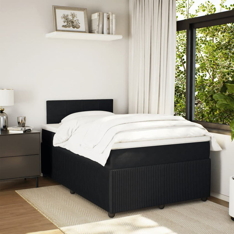 Boxspring met matras fluweel zwart 120x190 cm