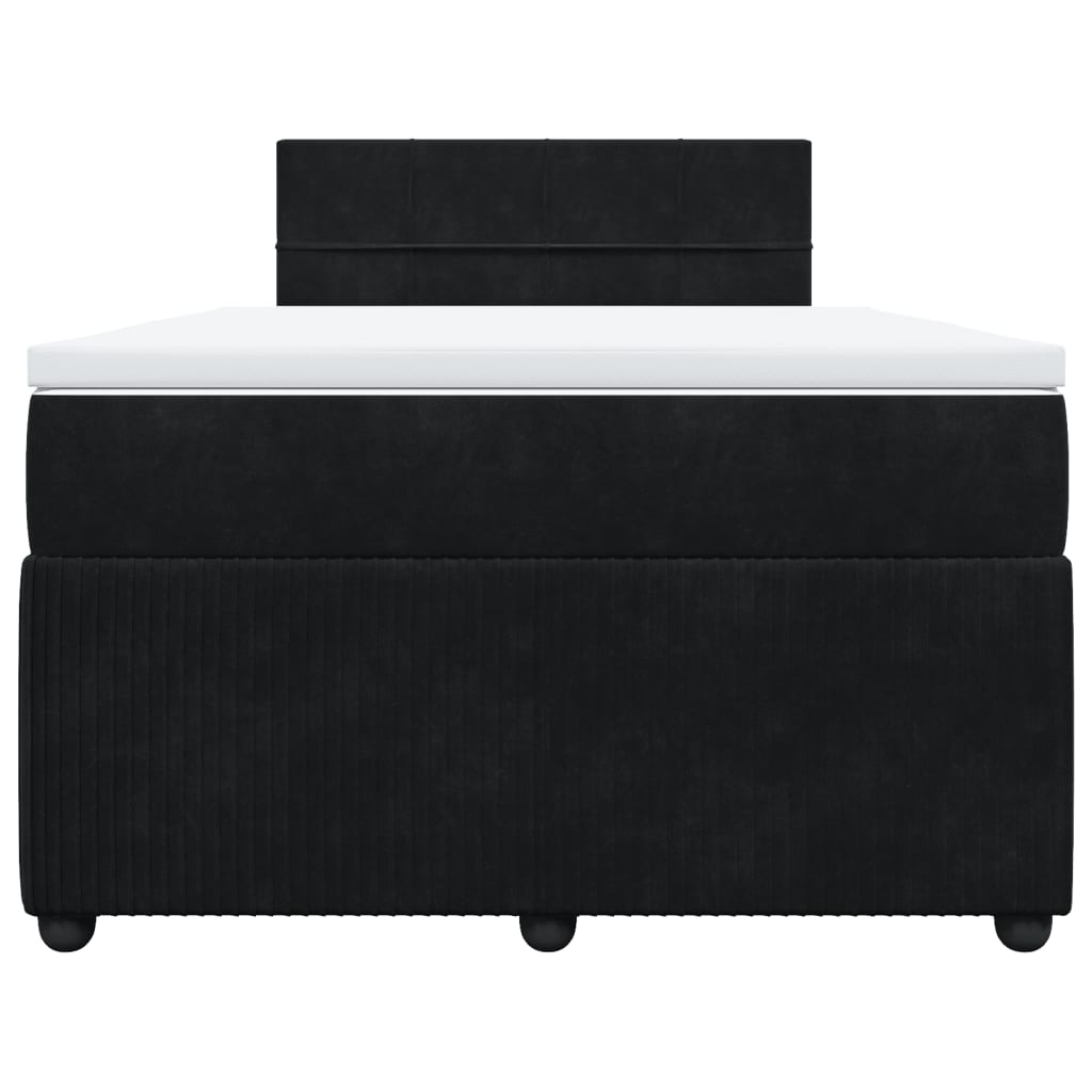 Boxspring met matras fluweel zwart 120x190 cm