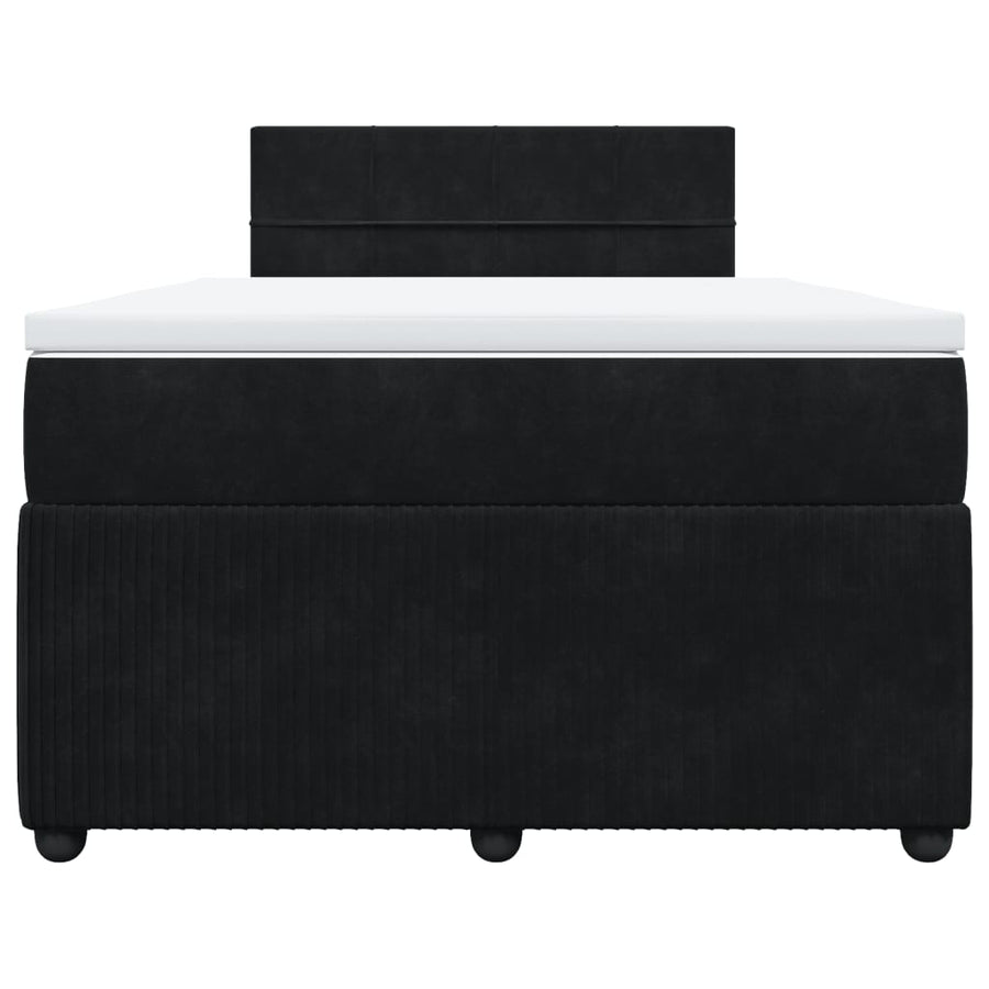 Boxspring met matras fluweel zwart 120x190 cm