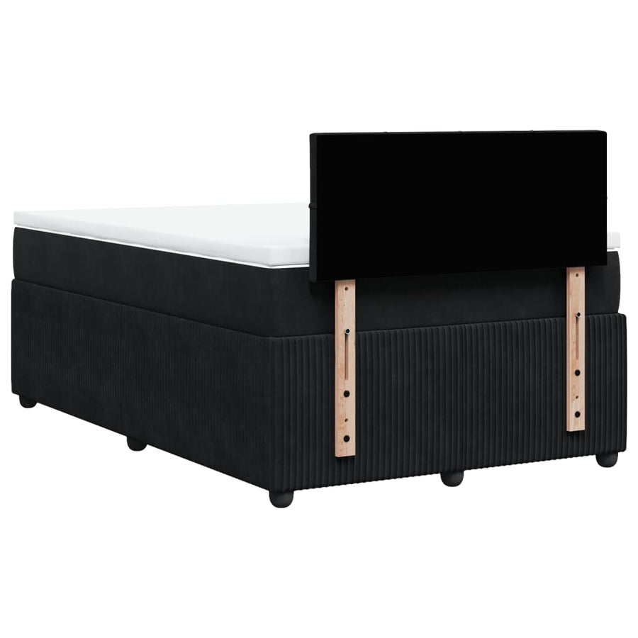 Boxspring met matras fluweel zwart 120x190 cm