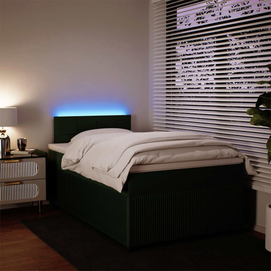 Boxspring met matras fluweel donkergroen 120x190 cm
