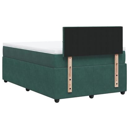 Boxspring met matras fluweel donkergroen 120x190 cm