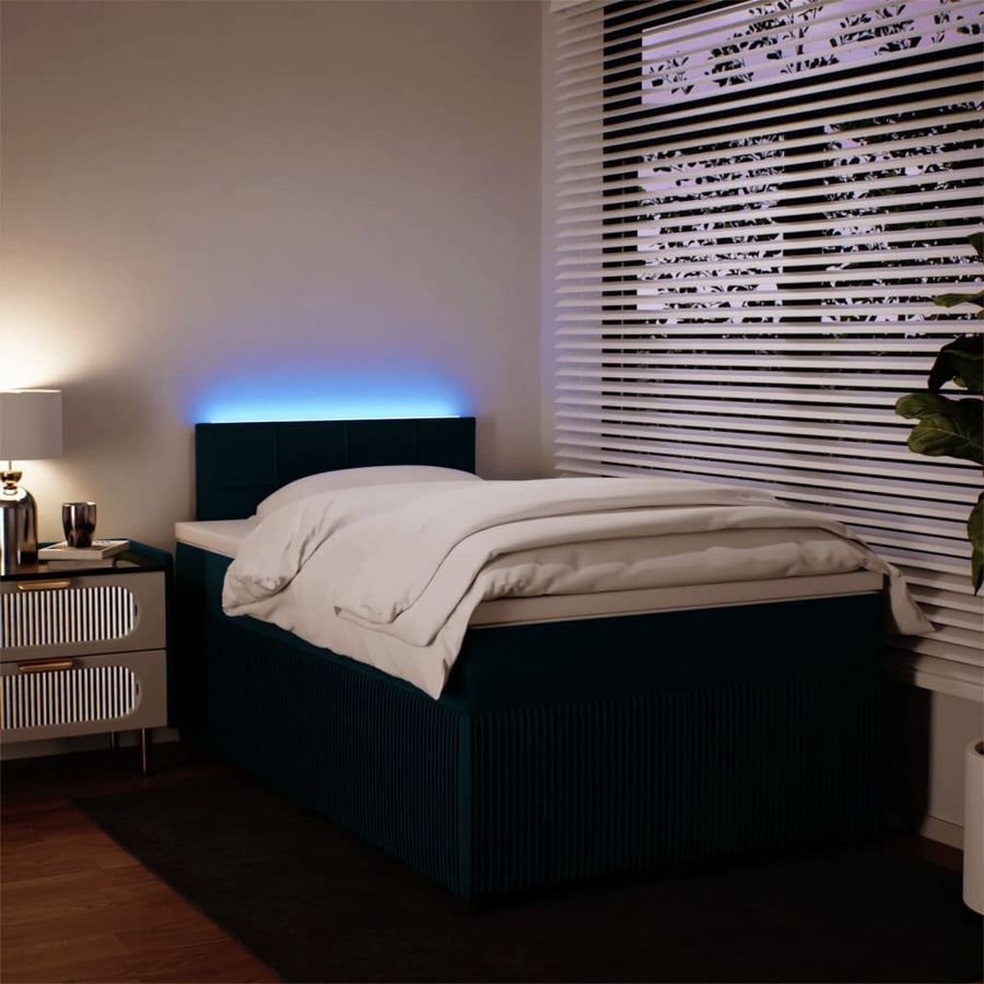 Boxspring met matras fluweel blauw 120x190 cm