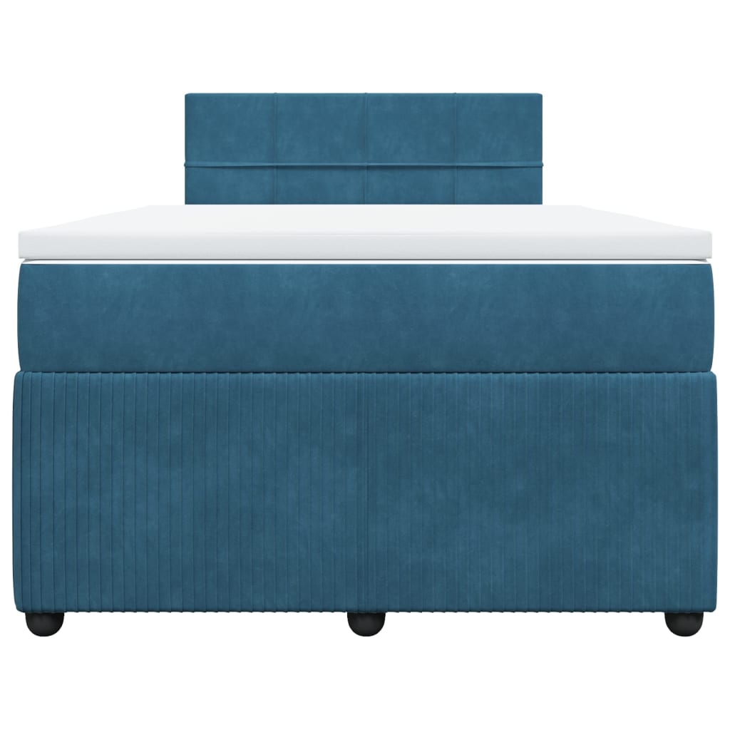 Boxspring met matras fluweel blauw 120x190 cm