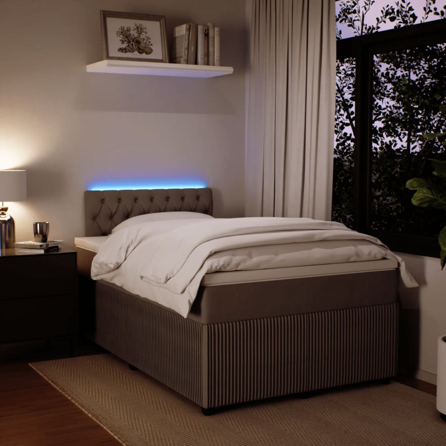 Boxspring met matras fluweel lichtgrijs 120x190 cm