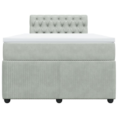 Boxspring met matras fluweel lichtgrijs 120x190 cm