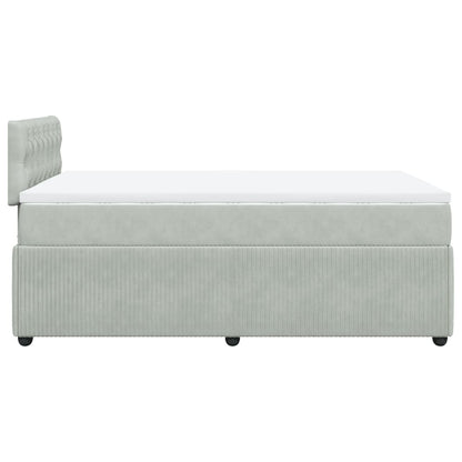 Boxspring met matras fluweel lichtgrijs 120x190 cm