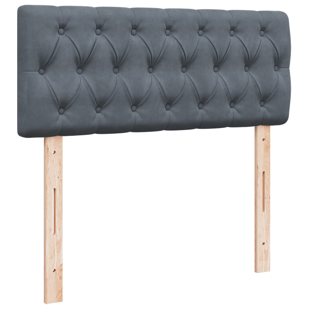 Boxspring met matras fluweel donkergrijs 120x190 cm