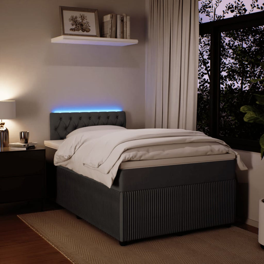 Boxspring met matras fluweel donkergrijs 120x190 cm