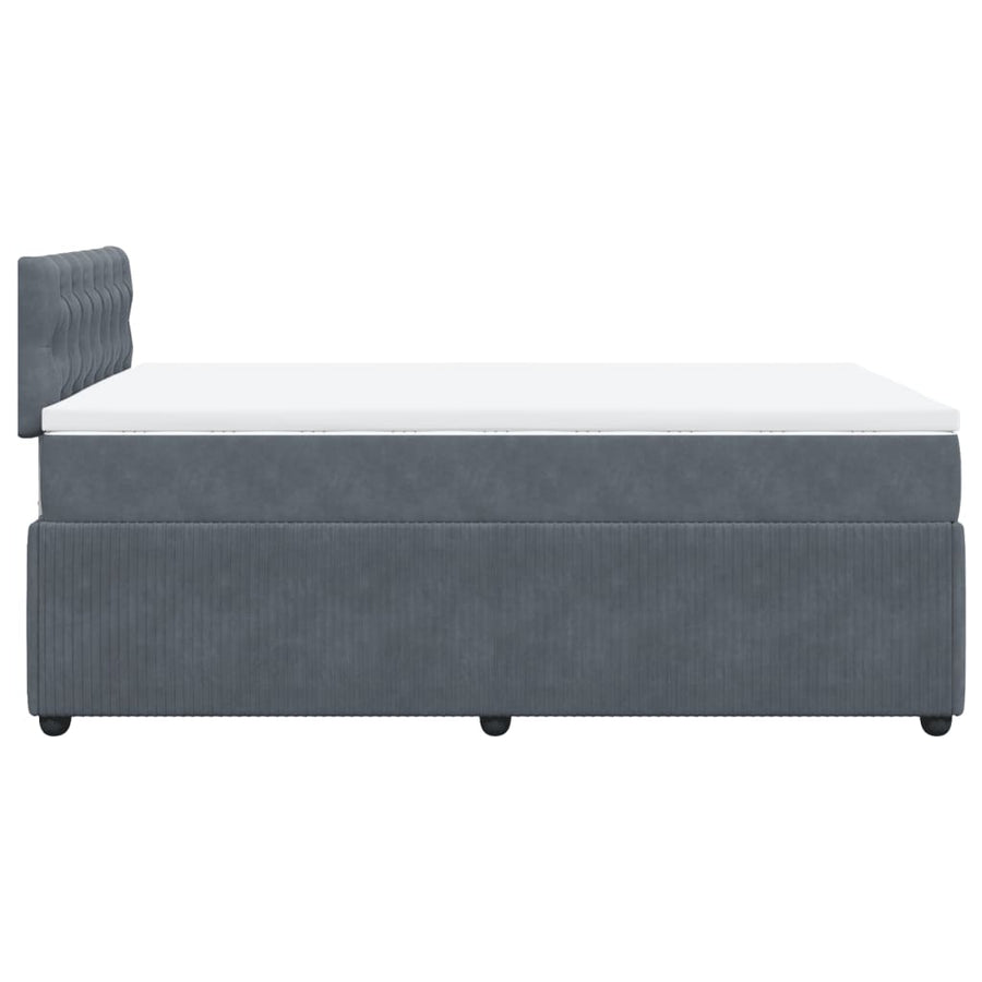Boxspring met matras fluweel donkergrijs 120x190 cm