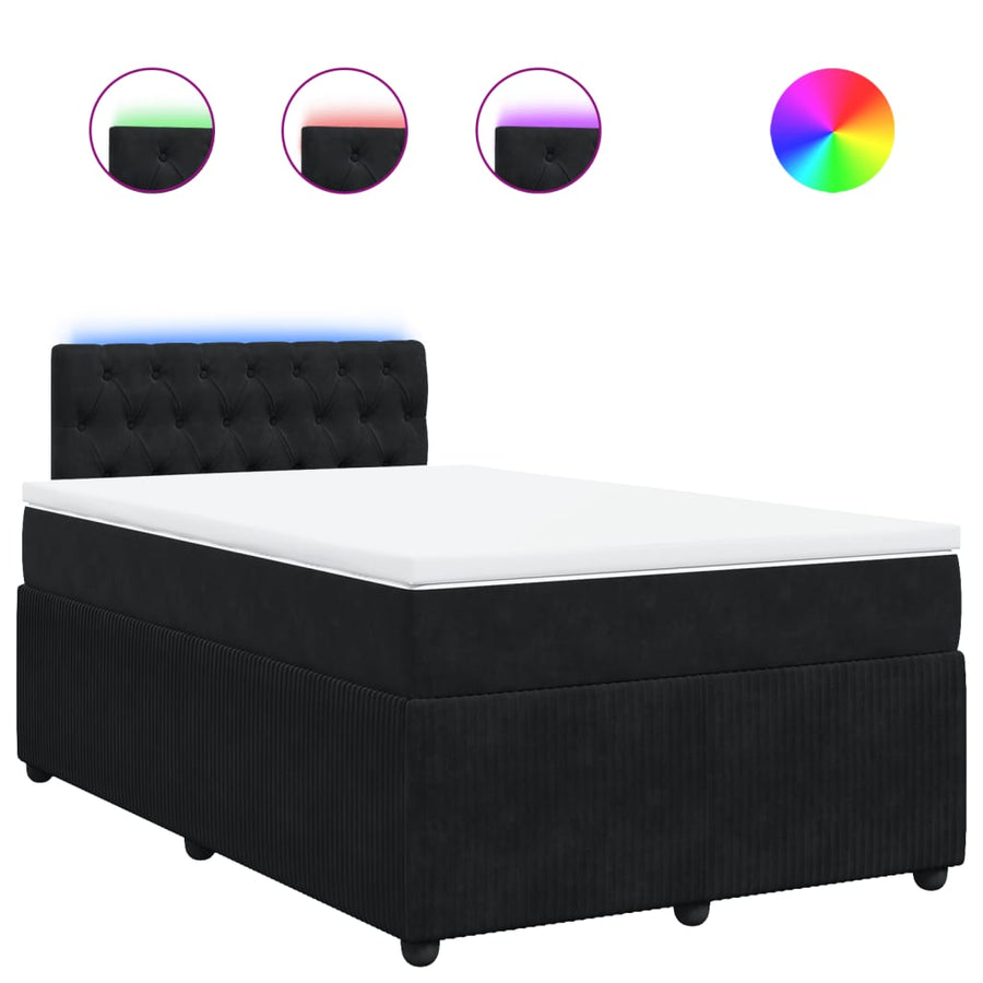 Boxspring met matras fluweel zwart 120x190 cm