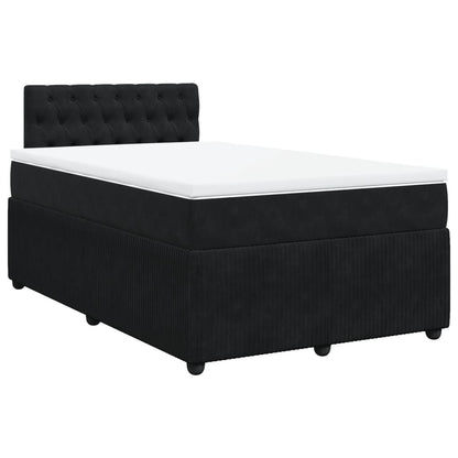 Boxspring met matras fluweel zwart 120x190 cm