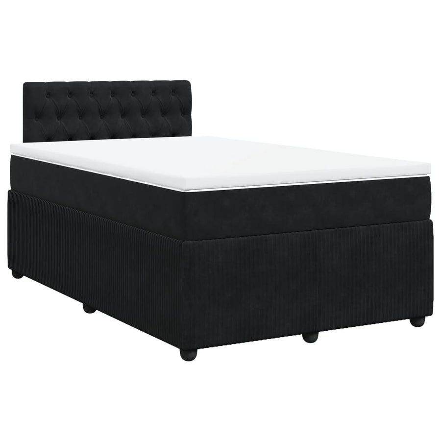 Boxspring met matras fluweel zwart 120x190 cm