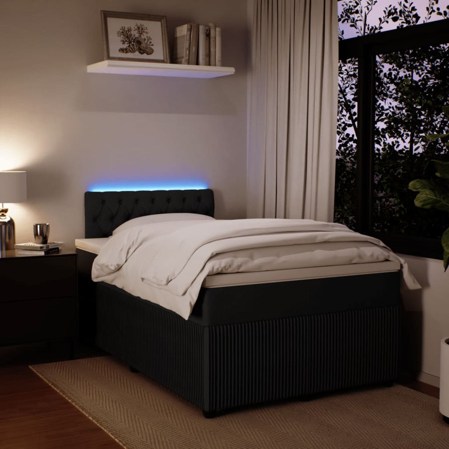 Boxspring met matras fluweel zwart 120x190 cm