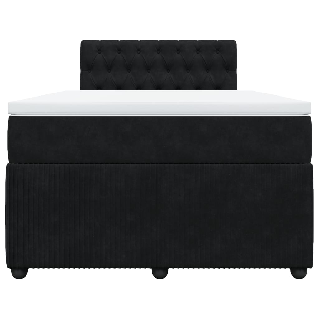 Boxspring met matras fluweel zwart 120x190 cm