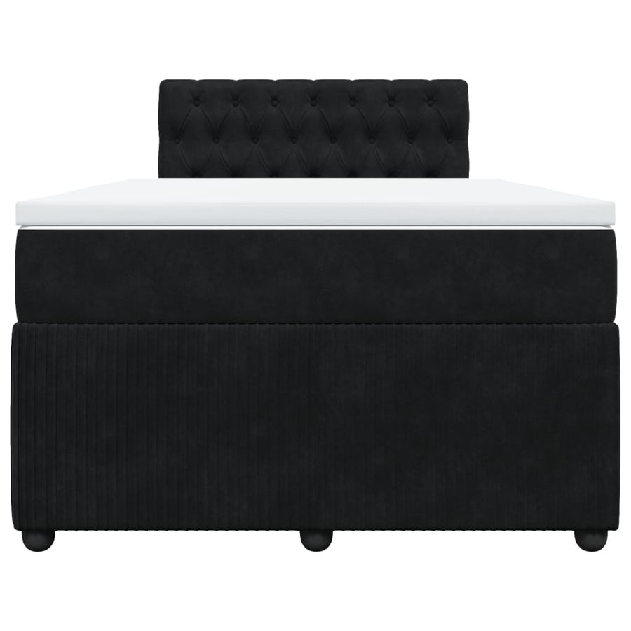 Boxspring met matras fluweel zwart 120x190 cm