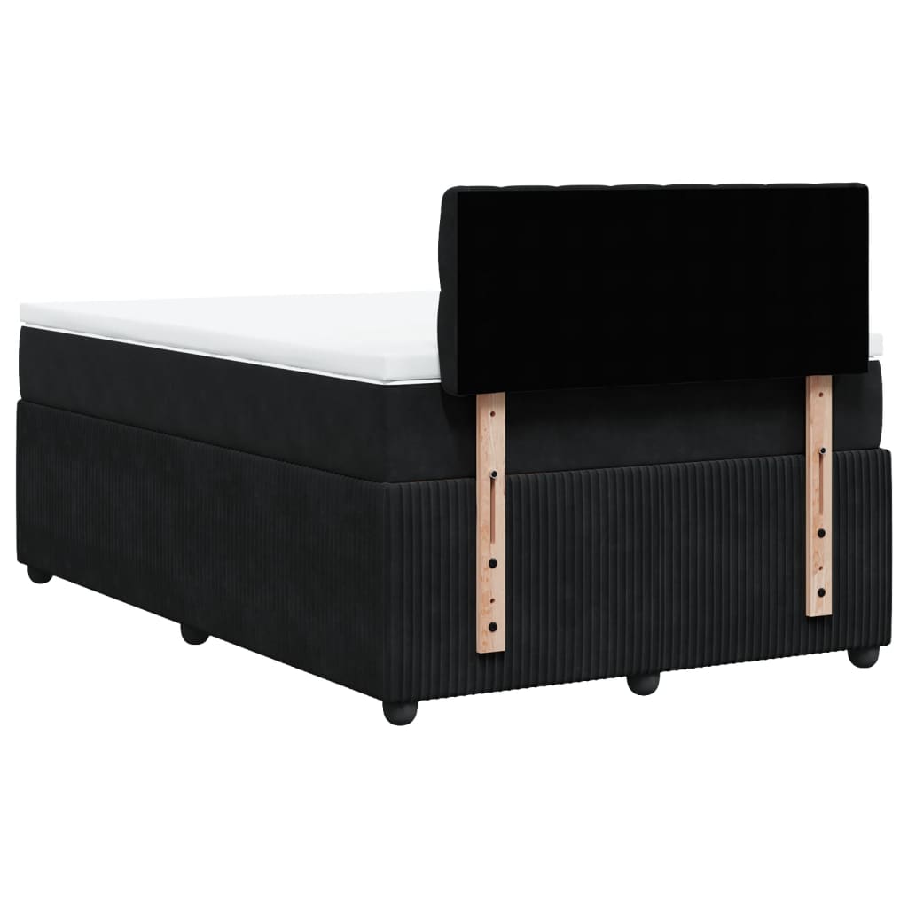 Boxspring met matras fluweel zwart 120x190 cm