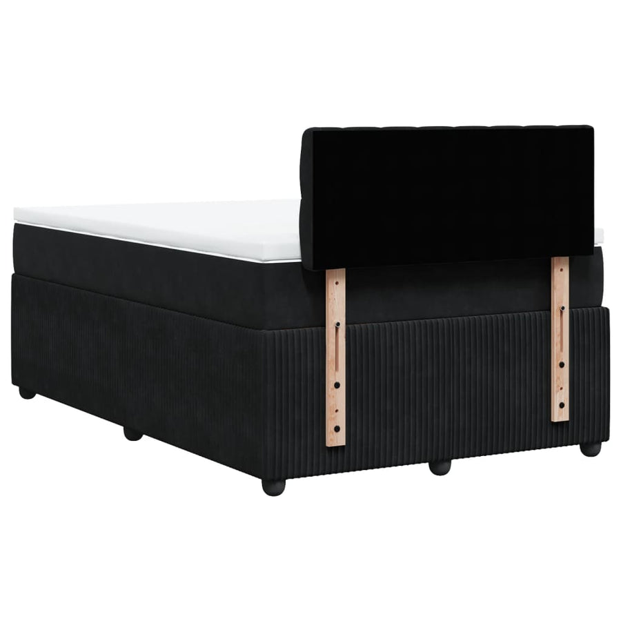 Boxspring met matras fluweel zwart 120x190 cm
