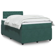 Box spring with mattress velvet dark green 120x190 cm