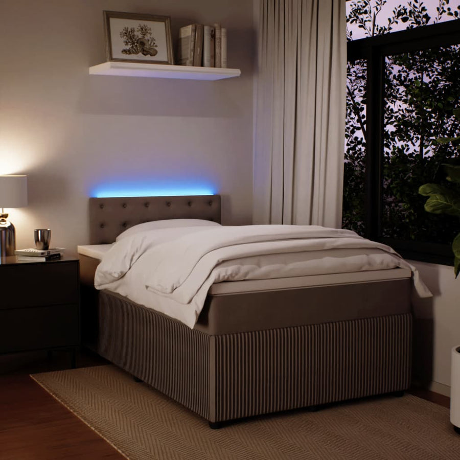 Boxspring met matras fluweel lichtgrijs 120x190 cm