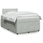 Boxspring met matras 120x190 cm lichtgrijs fluweel