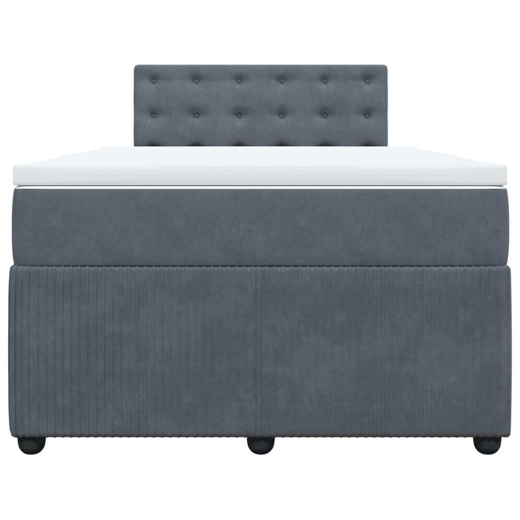 Boxspring met matras fluweel donkergrijs 120x190 cm