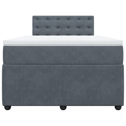 Boxspring met matras fluweel donkergrijs 120x190 cm