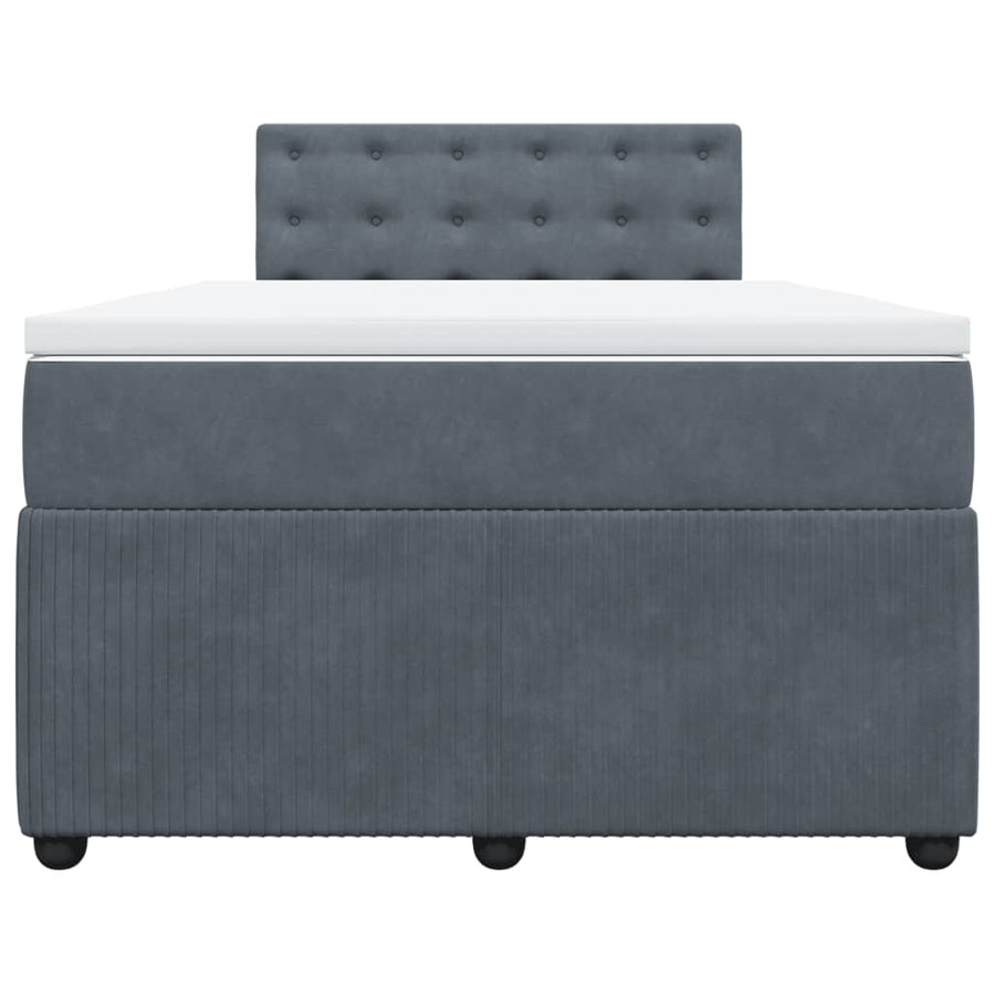 Boxspring met matras fluweel donkergrijs 120x190 cm