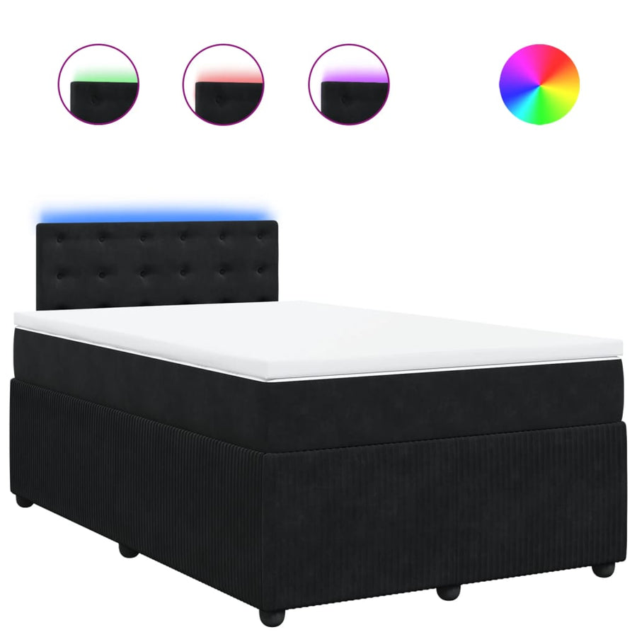 Boxspring met matras fluweel zwart 120x190 cm