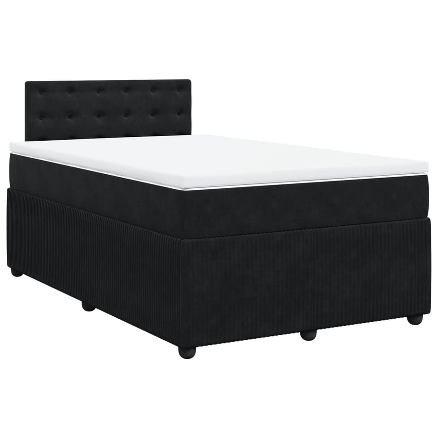 Boxspring met matras fluweel zwart 120x190 cm