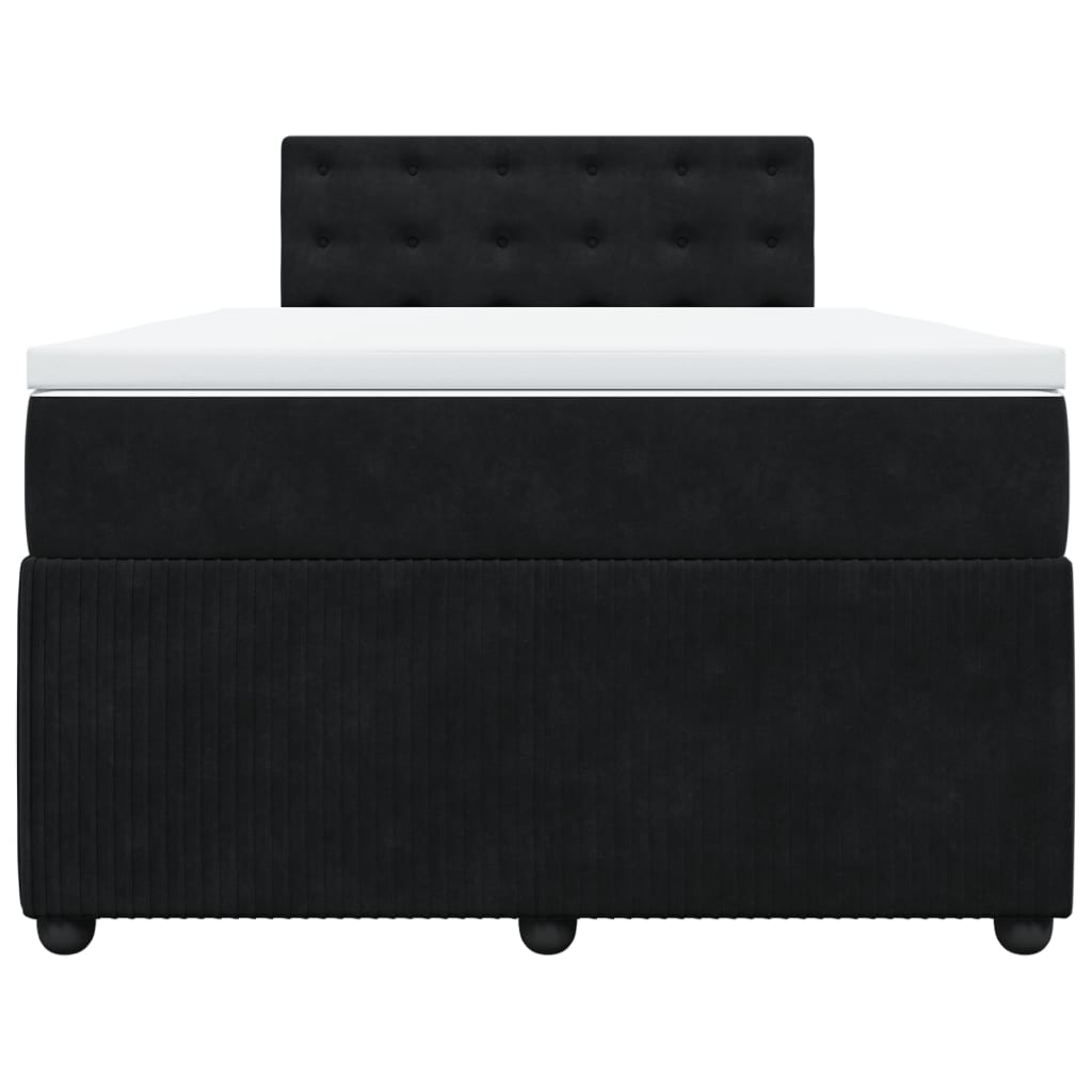 Boxspring met matras fluweel zwart 120x190 cm
