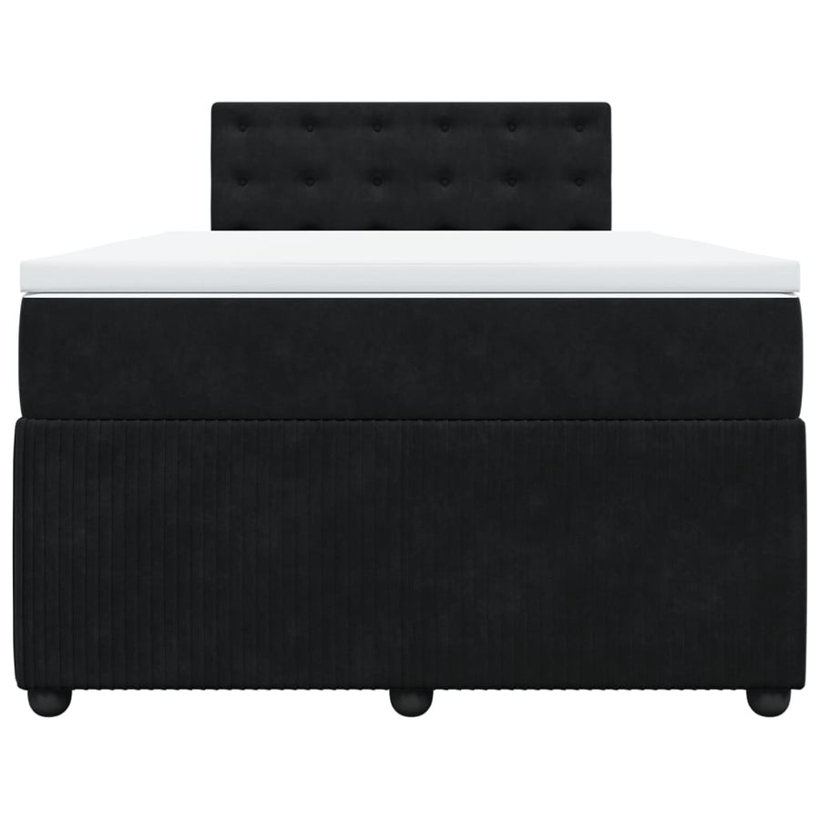 Boxspring met matras fluweel zwart 120x190 cm