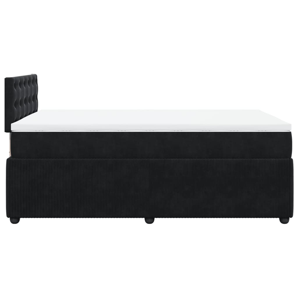 Boxspring met matras fluweel zwart 120x190 cm