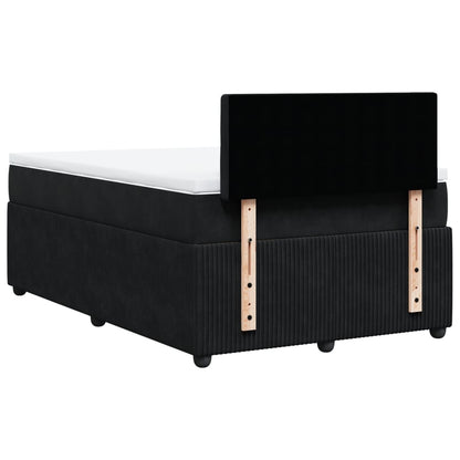 Boxspring met matras fluweel zwart 120x190 cm