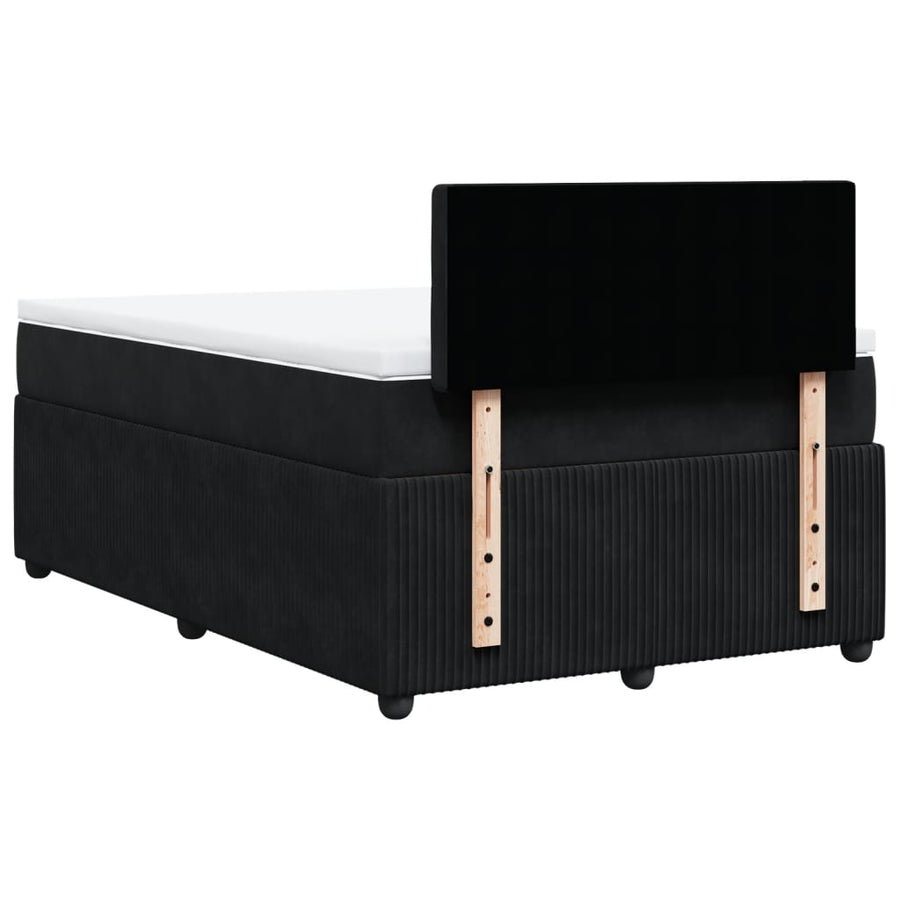 Boxspring met matras fluweel zwart 120x190 cm