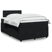 Box spring with velvet mattress black 120x190 cm