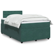 Box spring with mattress velvet dark green 120x190 cm
