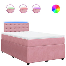 Boxspring met matras fluweel roze 120x190 cm