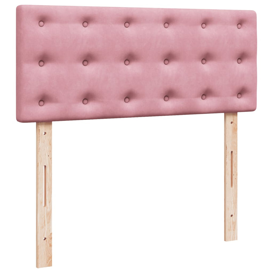 Boxspring met matras fluweel roze 120x190 cm