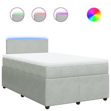Boxspring met matras fluweel lichtgrijs 120x200 cm